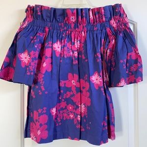 Hello Dobson off the shoulder top Small pink floral